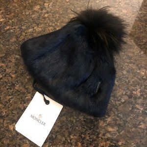 Moncler real Fur Beanie with Pom Pom